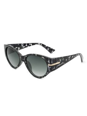 Cat-Eye Sunglasses Black Grey Marble Glam Modern Frame | UV400